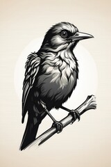 Bird tilted its head to the side icon, mono black glyph 2d stamp
