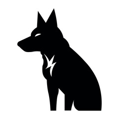 Dog black vector icon on white background
