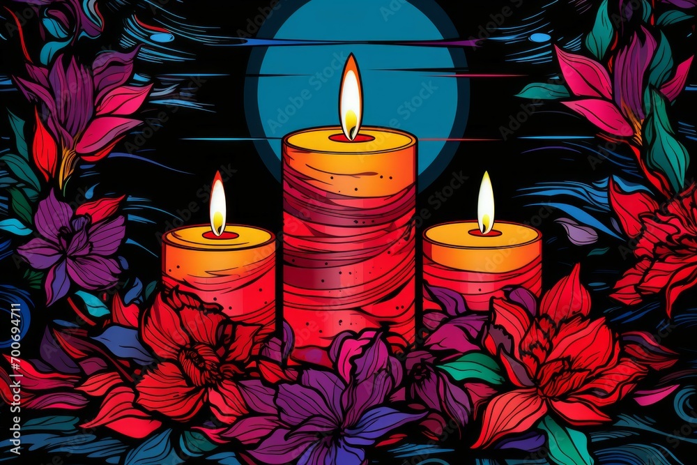 Canvas Prints Candlelit Advent Wreaths - Generative AI