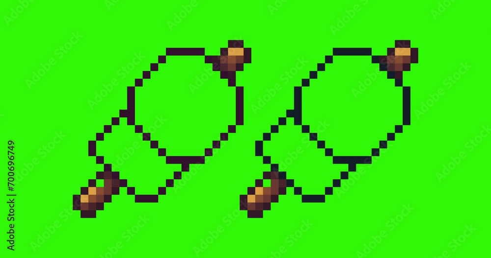 Poster green screen of meat,meat icon bits pixel slowly appeared and dissappeared. simple animation from pi