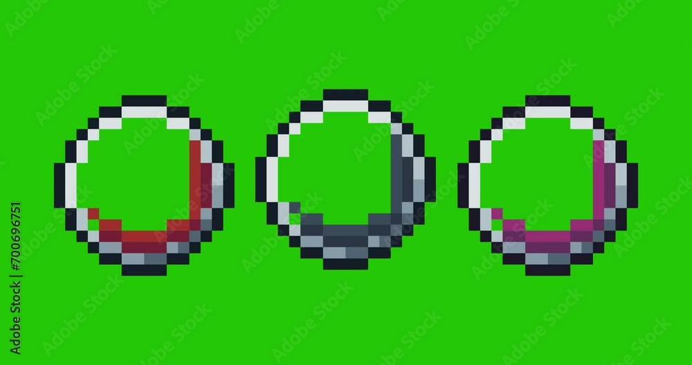 Poster green screen of info,info icon bits pixel slowly appeared and dissappeared. simple animation from pi