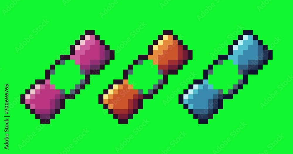 Poster green screen of candy ,candy icon bits pixel slowly appeared and dissappeared. simple animation from