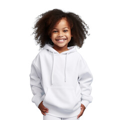 G185 Hooded Sweatshirt Mockup - Cute Girl in White Hoodie No background
