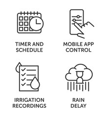 Smart sprinkler icons set in thin line © Dmitry Kovalchuk