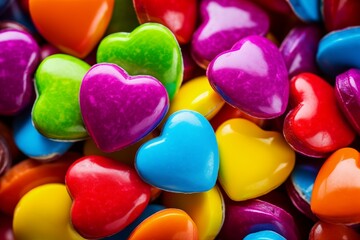 Multicolored Vibrant Festive Hearts