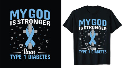Diabetes Awareness Ribbon Shirt, Diabetic Tshirt, Diabetes Support Tee, Diabetes Squad Matching T-shirt, Type 1 Diabetes Tee, Diabetic Gift, Blue Ribbon Shirt, Type 1  T-Shirt