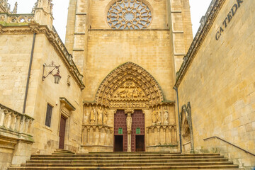 Obraz premium Door to the gothic cathedral of Burgos called Santa Maria, Castilla Leon, Spain