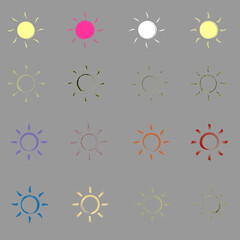 A collection of unique and cool sun icons