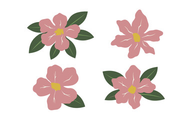 Abstract flowers vector clipart. Spring illustration.