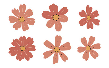 Abstract flowers vector clipart. Spring illustration.