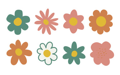 Abstract flowers vector clipart. Spring illustration.