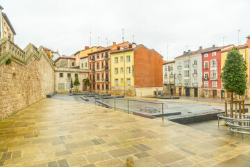 Fototapeta na wymiar Beautiful square behind the Cathedral of Burgos, Castilla Leon, Spain