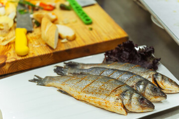 cooking fresh fish for the Kazakh holiday. sea fish for a healthy dinner.