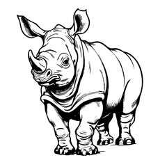 Fototapeta premium Rhino Line art