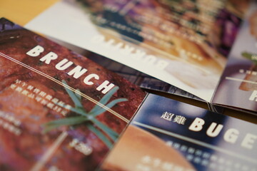 Assorted Restaurant Menus with Focus on Brunch