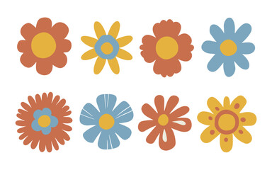 Abstract flowers vector clipart. Spring illustration.