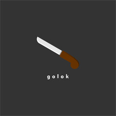 Vector logo illustration machete  icon