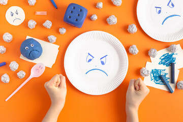 Studying and drawing emotions with kids, ecological ways of anger expression