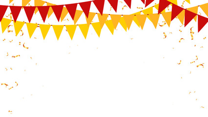 Banner paper flags hanging on a string for party celebration Chinese, eastern. element - obrazy, fototapety, plakaty