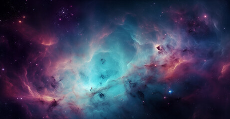 The Orion nebula, stars in orbit. Massive constellation of stars. Digitally enhanced. Elements of...
