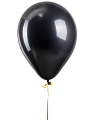 Black helium balloon isolated on white background.