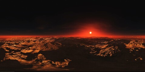 Mars, HDRI, environment map , Round panorama, spherical panorama, equidistant projection, 360 high resolution panorama, 3d rendering © ustas