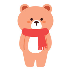 hand drawing cartoon bear. cute animal sticker for kids, cute animal doodle