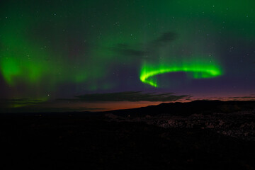 Polar Lights. Northern lights Aurora Borealis.