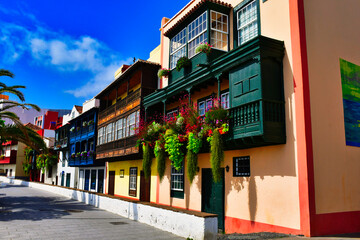 Typical balconies in the city of Santa Cruz de La Palma