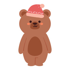 hand drawing cartoon bear. cute animal sticker for kids, cute animal doodle