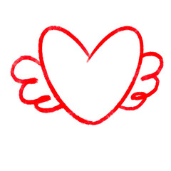 red heart shape icon, icon handwritten