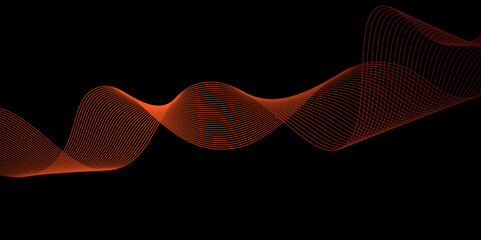 Black background with line pattern inside,Vector illustration of waves. Abstract vector background with wave lines.Line Vector illustration for tech futuristic innovation concept background Graphic,