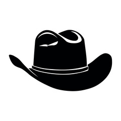 Cowboy hat black vector icon on white background
