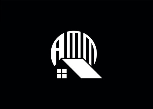 Real Estate Letter AMM Monogram Vector Logo.Home Or Building Shape AMM Logo