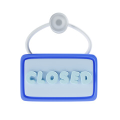 closed sign for shop 3d illustration