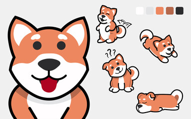 Dog (Shiba Inu) - Vector/Mascot/Illustration