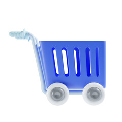 shopping cart for shop 3d illustration