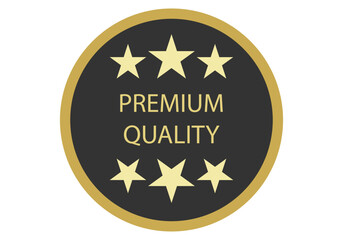 Etiqueta de calidad premium de un producto.