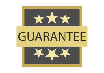 Etiqueta dorada de garantía de un producto.