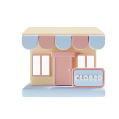 Obraz premium closed sign for shop 3d illustration
