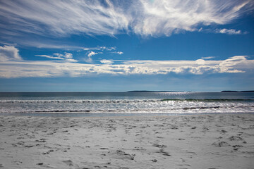 one of Nova Scotia's beautiful white sand beaches on a summer day