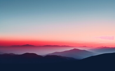 Fototapeta premium A view of a sunset over a mountain range