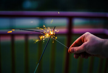 Sparklers at night