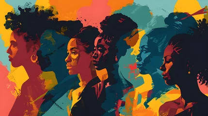 Fototapeten Illustration of abstract background for Black History Month featuring equality, justice, racism, and discrimination, © NE97