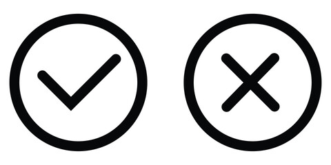 Right or Wrong Icons Isolated on White Background used in web.