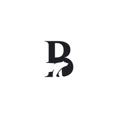 Minimalist Negative space Bear logo with letter B