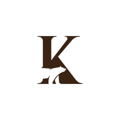 Minimalist Negative space Bear logo with letter K