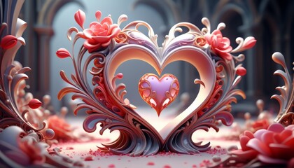 Love, valentine, colorful composition, symbolism and romance of love, February 14, Valentine's Day