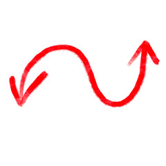 Red arrow pointer, arrow pointing line hand drawn icon
