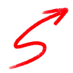 Red arrow pointer, arrow pointing line hand drawn icon